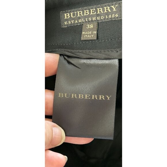 Burberry Made in Italy Pants Virgin Wool Straight Leg Black Trousers Size 38/US - Picture 11 of 11